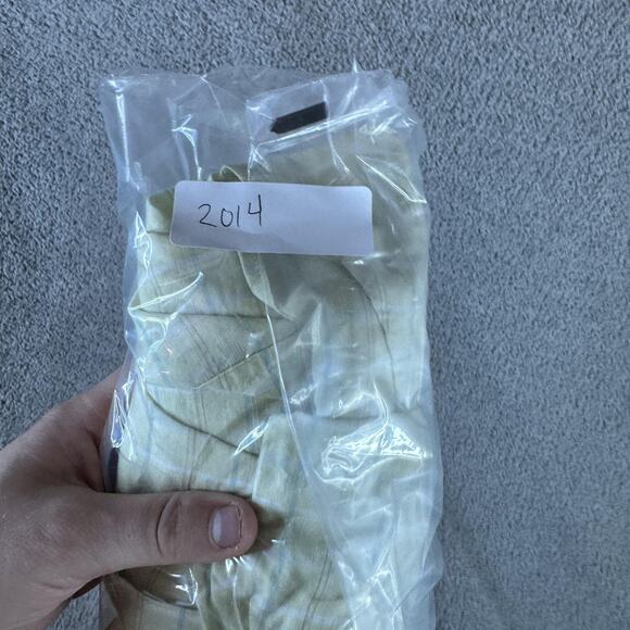 Lacoste Shirt Mens 45 Yellow Plaid Button Down Short Sleeve Alligator Logo - Picture 11 of 11